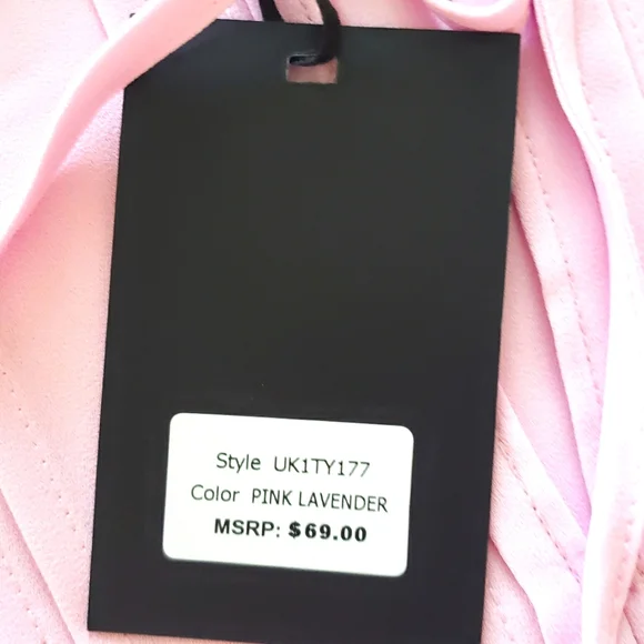 DKNY Pink Lavender Short-Sleeve Blouson Top--XL - Picture 10 of 12